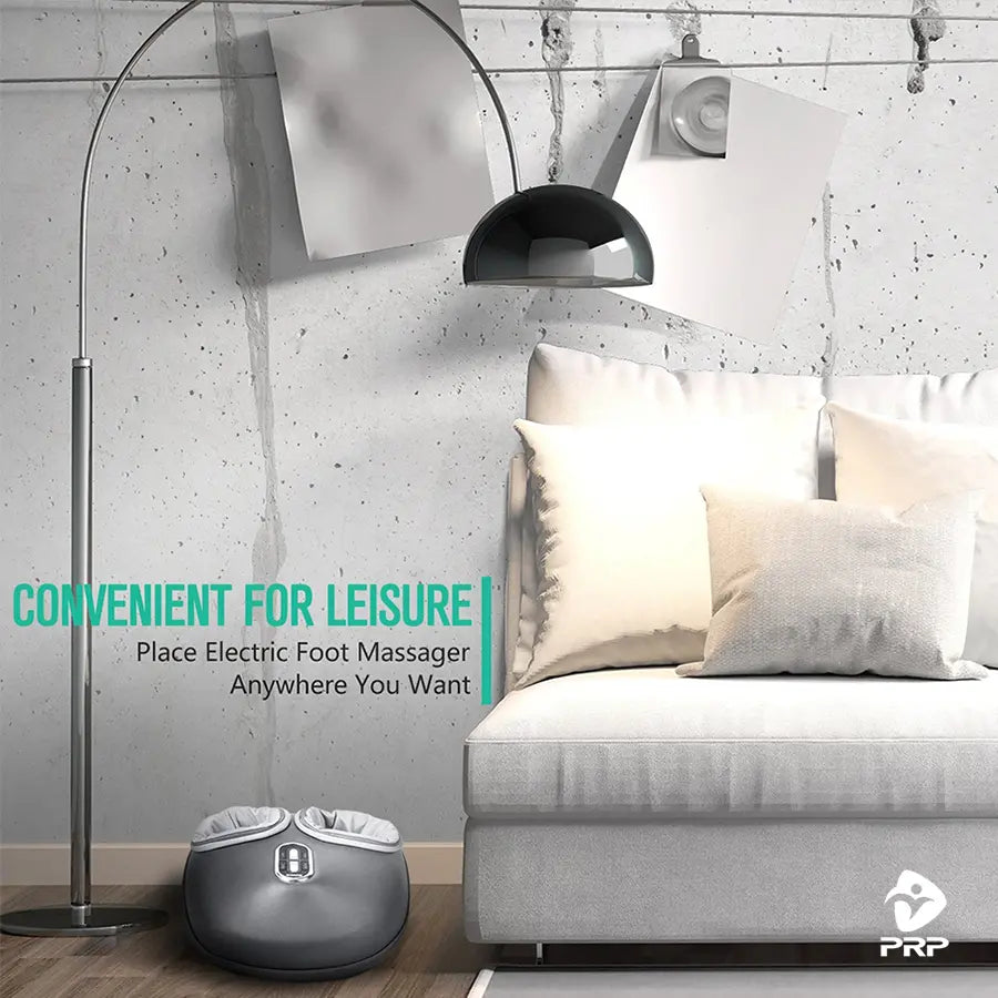 Foot massager in modern living room—convenient for leisure and easy placement anywhere