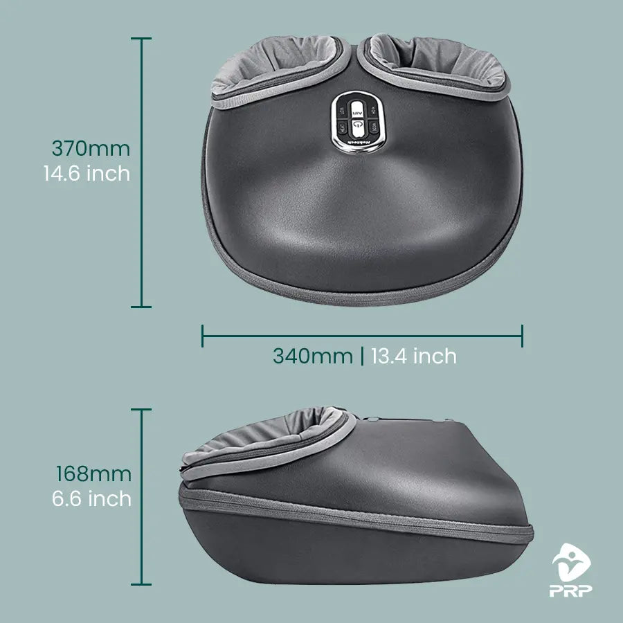 Foot massager dimensions: 370×340×168 mm (14.6×13.4×6.6 inches)