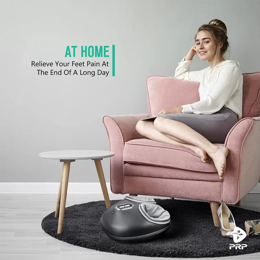 At-home relaxation—electric foot massager to relieve foot pain after a long day