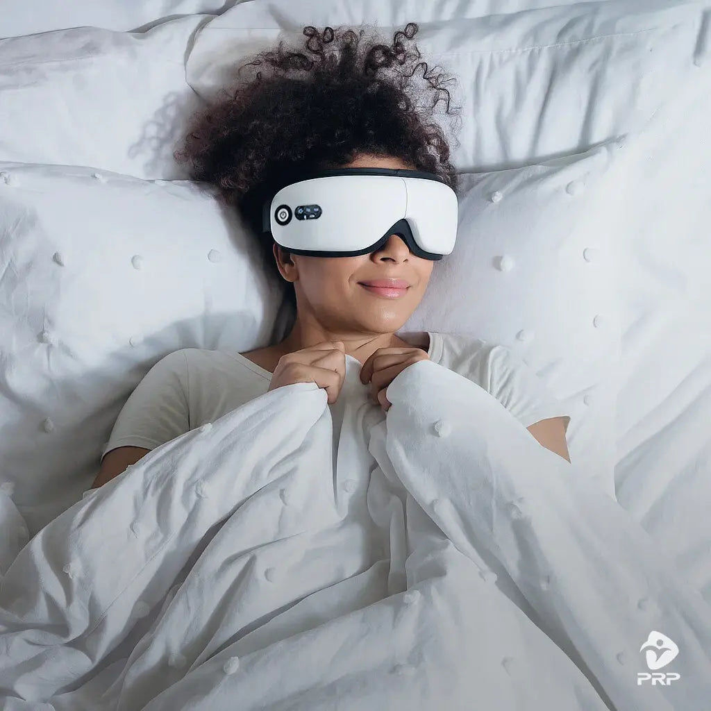 Comfortable sleep with intelligent eye massager, promotes relaxation and helps reduce fatigue before bedtime.
